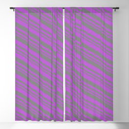 [ Thumbnail: Grey and Orchid Colored Pattern of Stripes Blackout Curtain ]