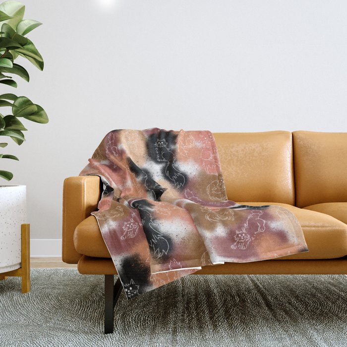 Spray Paint Cats Pattern Throw Blanket
