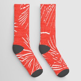 70’s Retro Palms Red Socks