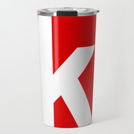 letter K (White & Red) Travel Mug