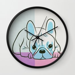 Adorable French Bulldog Puppy Artwork Wall Clock