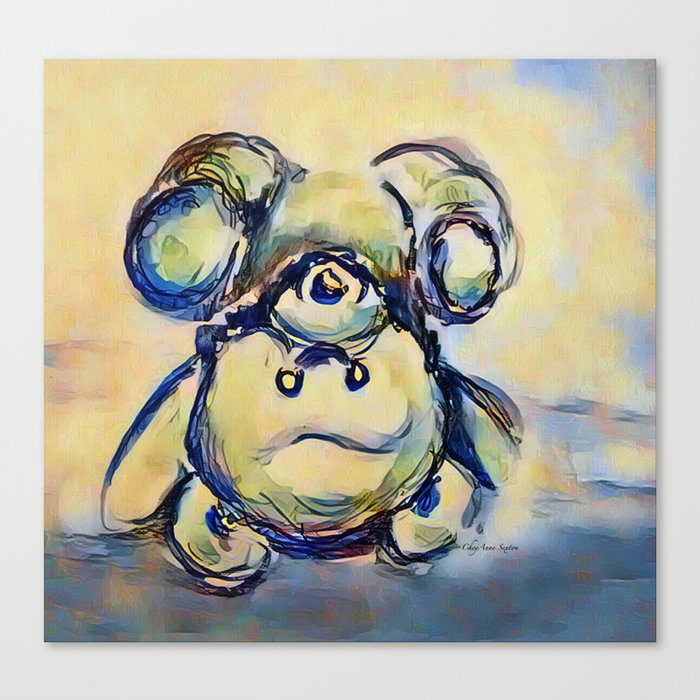 Tumbling Teddy Bear By Cheyanne Sexton Canvas Print By