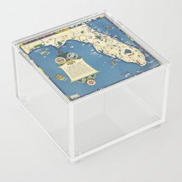 A map of Florida for garden lovers-Old vintage map Acrylic Box