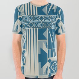 Art Deco Abstract Soft Teal All Over Graphic Tee