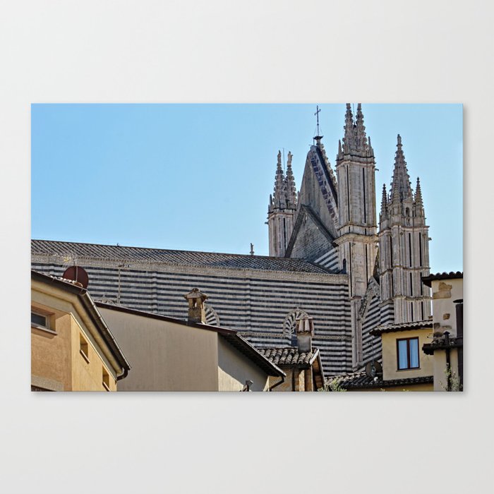 Orvieto Cathedral Lateral view City Houses Canvas Print
