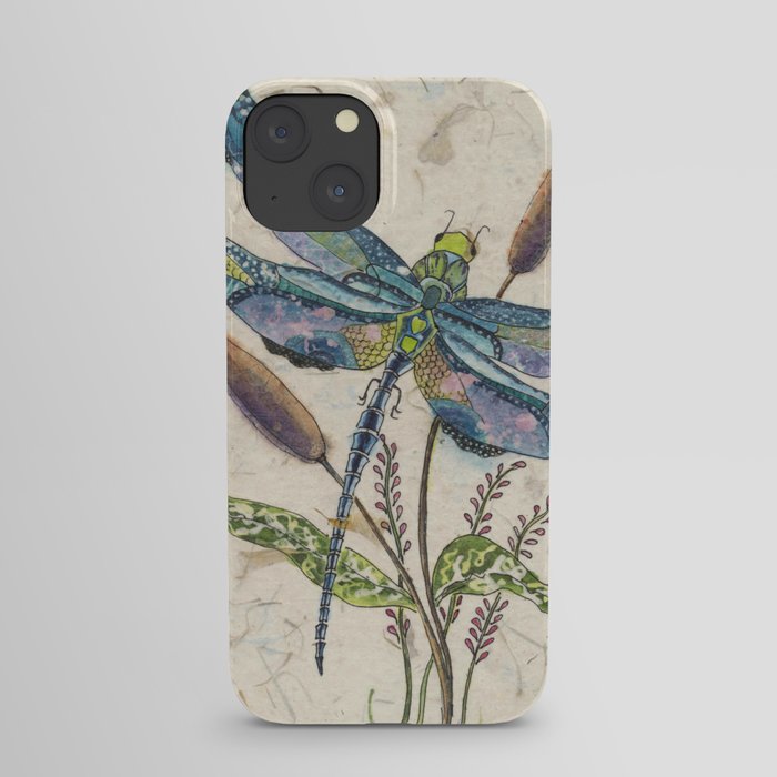""Dragonflies and Cattails" iPhone Case