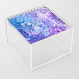 Madeleine - Purple and Blue Mysterious Abstract Art - Details in Pattern - Midnight Vibe Acrylic Box