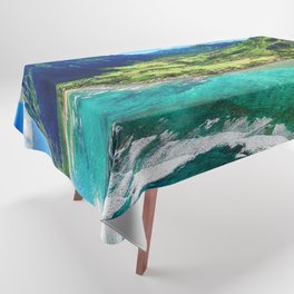 Coastal Oahu, Hawaii turquise ocean blue waters tropical color landscape photograph / photography Tablecloth