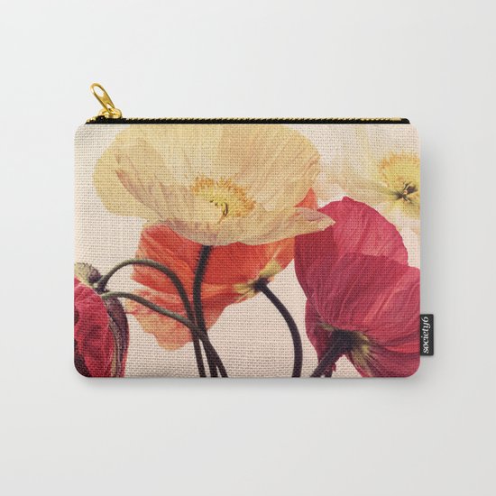 Posing Poppies - bright, vintage toned poppy still life Carry-All Pouch