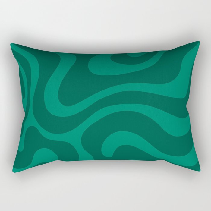 Warped Swirl Marble Pattern (emerald green) Rectangular Pillow