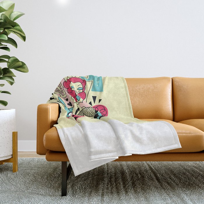 Play boy Bunny Throw Blanket by Lady Love Society6