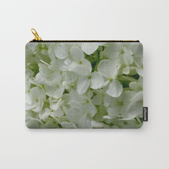 White Hydrangia Blossom Carry-All Pouch