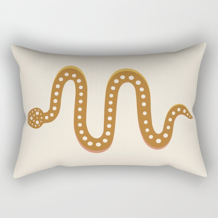 Minimal Snake - Desert Orange II Rectangular Pillow