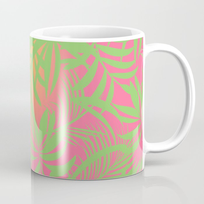 Tropical leaves in gradient background Coffee Mug