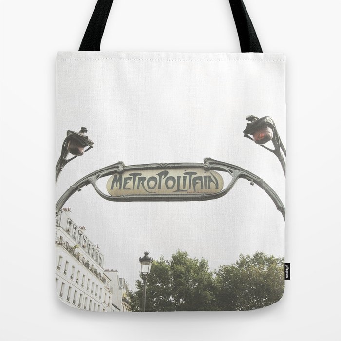 Paris Photography Metropolitain Sign Metro City France Europe Tote Bag by  LORSHOP