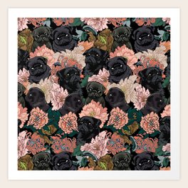 Because Black Pug Art Print