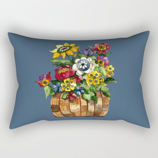Happy Flowers Rectangular Pillow