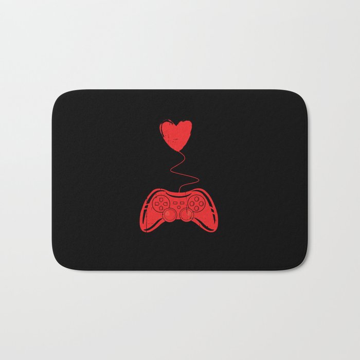 Gamer Game Gaming Hearts Day Valentines Day Bath Mat