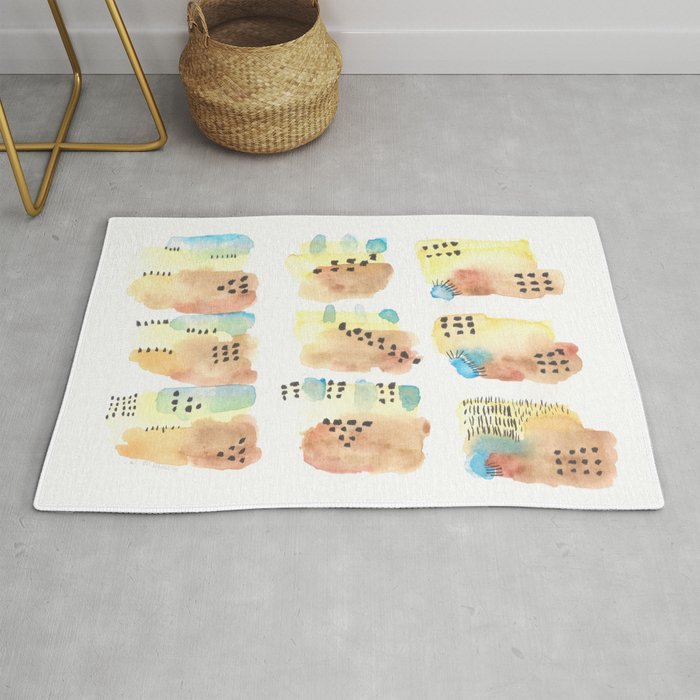 Abstract Art 170327 Watercolor Scandic Inspo 3 |Modern Watercolor Art | Abstract Watercolors Rug