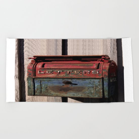 Vintage Postal Drop Box Beach Towel