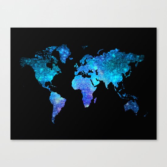 Space World map Canvas Print