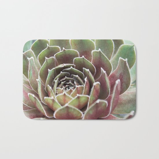 Succulent | Fuzzy Red Cactus Bath Mat