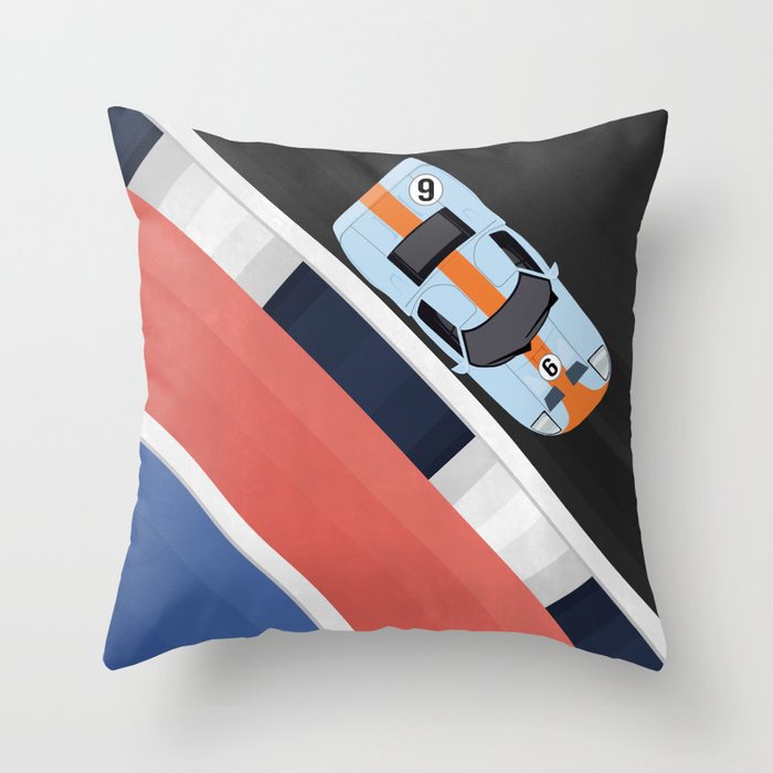 GT Racing Throw Pillow by From Above Society6