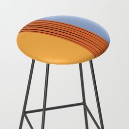 Flawa - Yellow Orange Blue Colourful Minimalistic Art Design Pattern Bar Stool