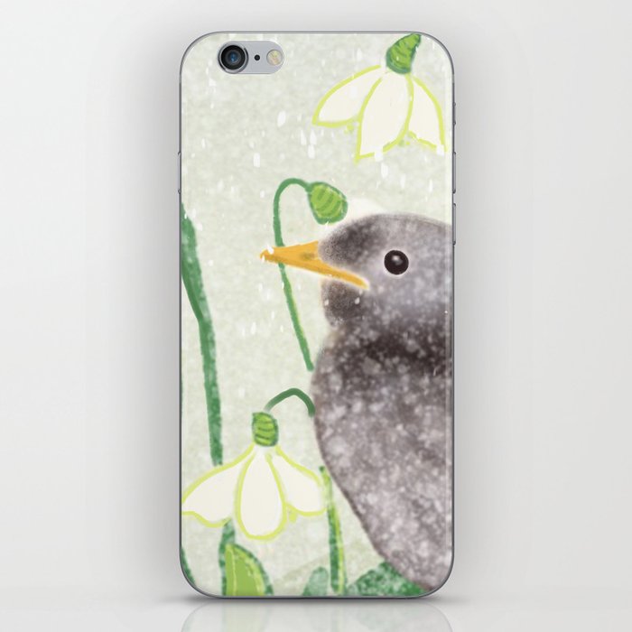 Bird and Snowdrops iPhone Skin