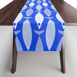 Fish Stripes in Royal Blue and Light Blue Table Runner