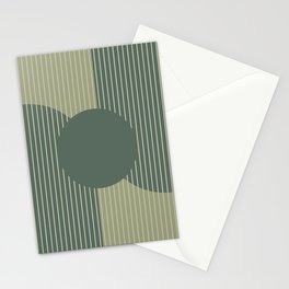 Abstract Shapes 252 in Sage Green Stationery Card