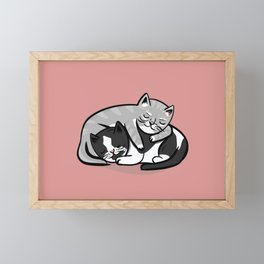 Cuddling Kitties Framed Mini Art Print