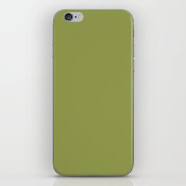 Dark Green-Brown Solid Color Pantone Spinach Green 16-0439 TCX Shades of Green Hues iPhone Skin