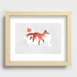 Watercolor Fox Recessed Framed Print