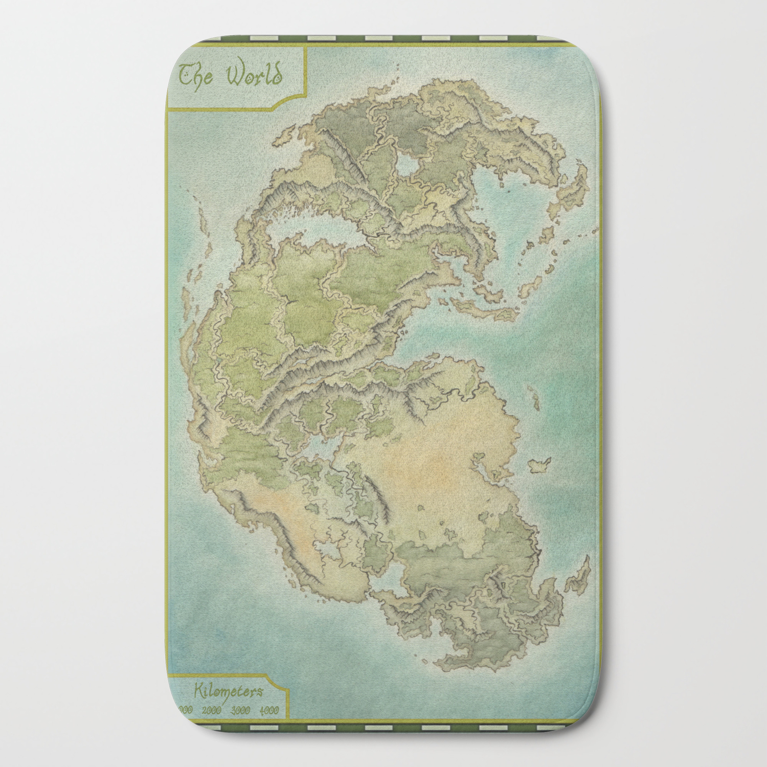 Pangea map Bath Mat