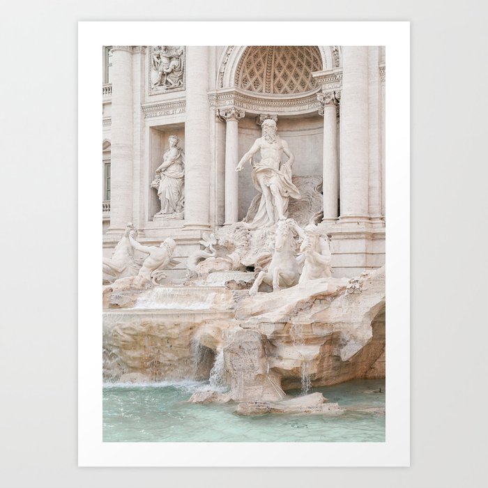 Trevi Fountain In Rome Photo | Pastel Color Travel Photography Art Print | Italy, Europe Architecture Art Print
