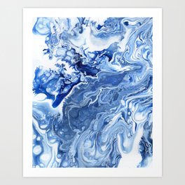 Frosty Waters Abstract Art Print