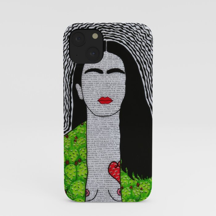 Frida Kahlo corazon de Tuna y sus fraces iPhone Case