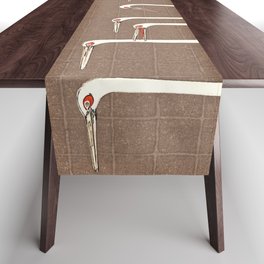 Tokyo Birds on Brown Color Table Runner