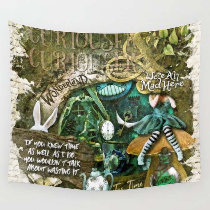 Mad Hatter Wall Tapestry by MoT Society6