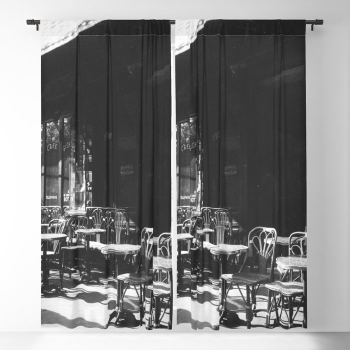 Paris Café, Avenue de la Grande-Armée roaring twenties black and white photograph Blackout Curtain