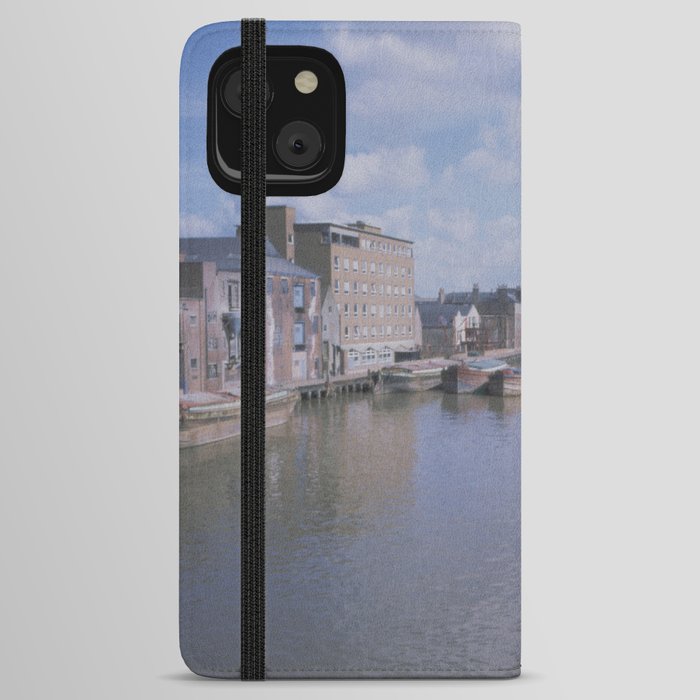 "Old Harbour", River Hull from professional format slide film 1988 iPhone Wallet Case