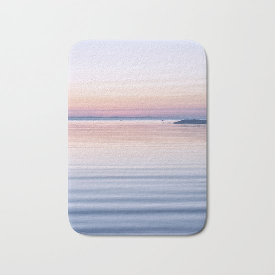 Pastel ripples sea and sky Bath Mat