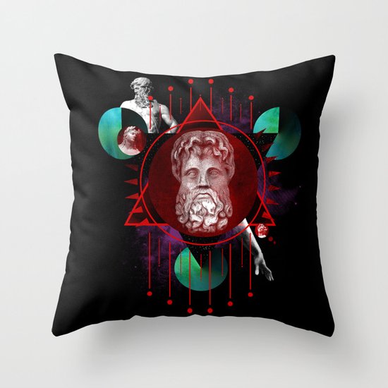 Geometric Gods Throw Pillow