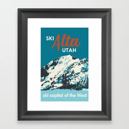 Ski Alta Utah Vintage Ski Poster Framed Art Print