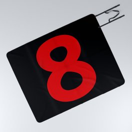 Number 8 (Red & Black) Picnic Blanket