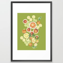 Oranges_green Framed Art Print