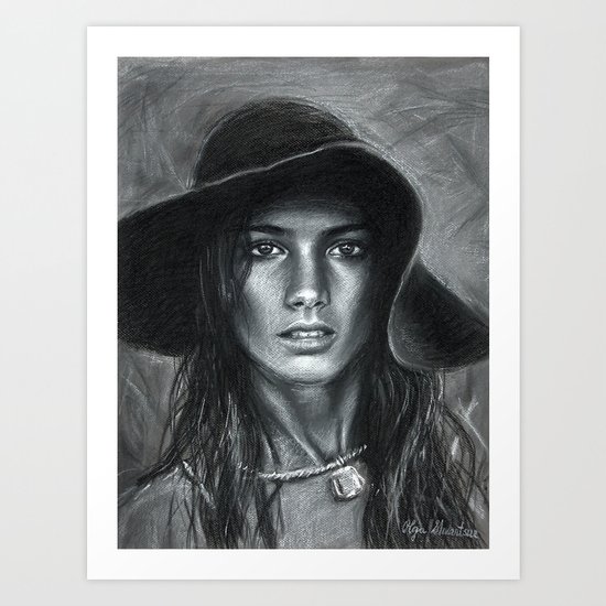 Hat Girl Art Print