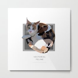 Vectorial Feline Metal Print | Graphicdesign, Mauve, Vectorial, Cat, Tiny, Cute, Polygon, Pet, Whiskers, Digital 
