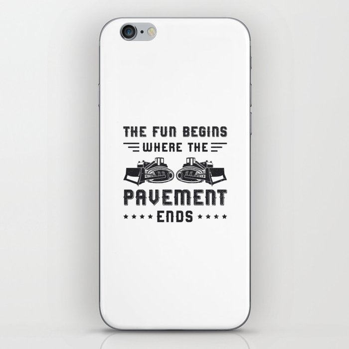 Construction Worker Bulldozer Pavement Ends Site iPhone Skin